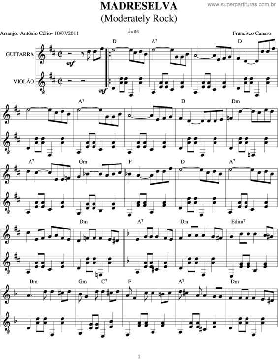 Partitura da música Madreselva v.3