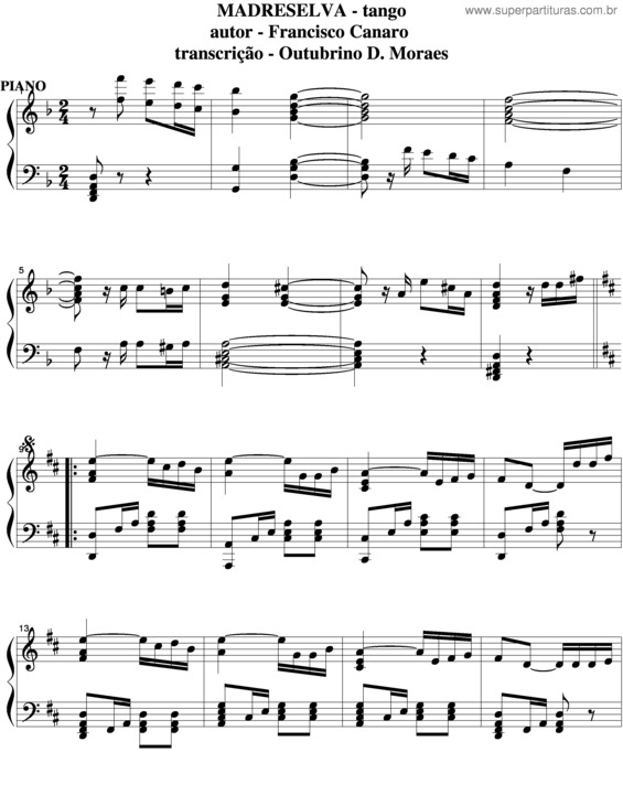 Partitura da música Madreselva