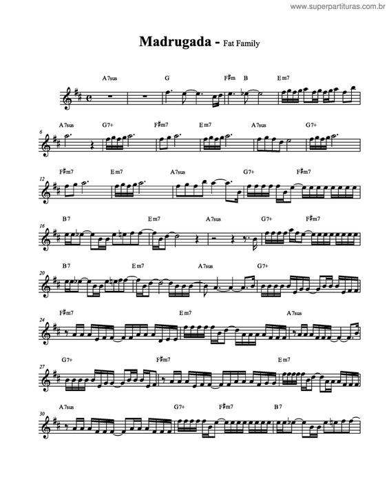 Partitura da música Madrugada v.2