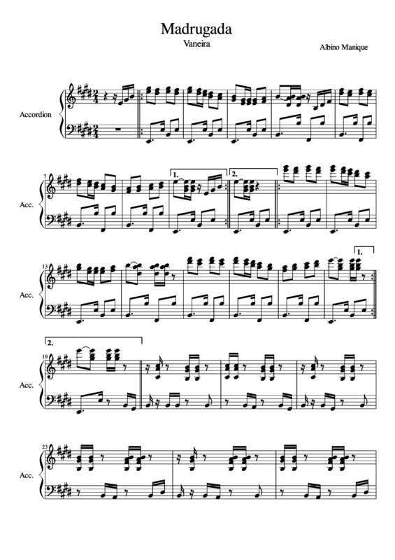 Partitura da música Madrugada v.4