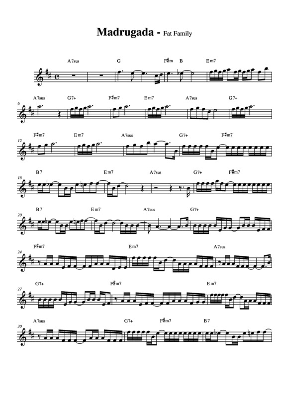 Partitura da música Madrugada v.5