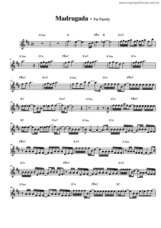 Partitura da música Madrugada v.8