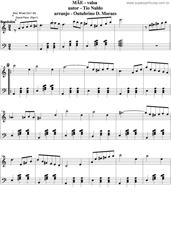 Partitura da música Mãe v.4