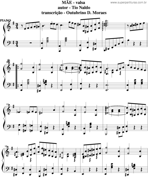 Partitura da música Mãe v.5