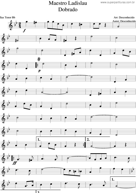 Partitura da música Maestro Ladislau