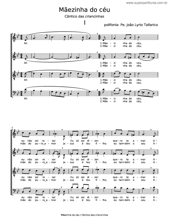 Partitura da música Maezinha Do Ceu v.3