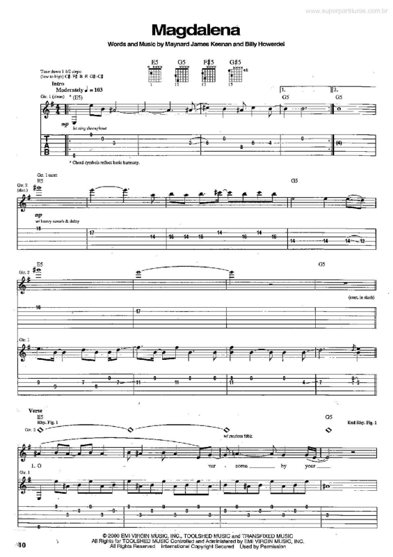 Partitura da música Magdalena