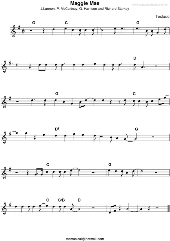 Partitura da música Maggie Mae v.2