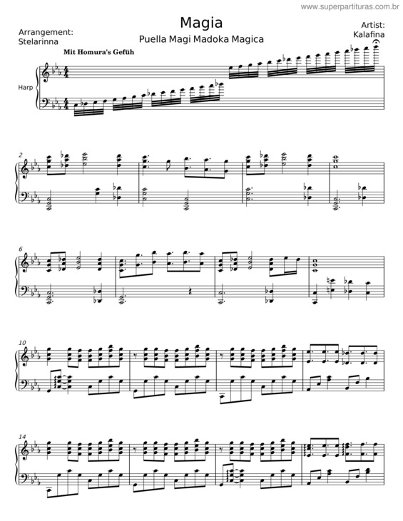 Partitura da música Magia – Kalafina v.3