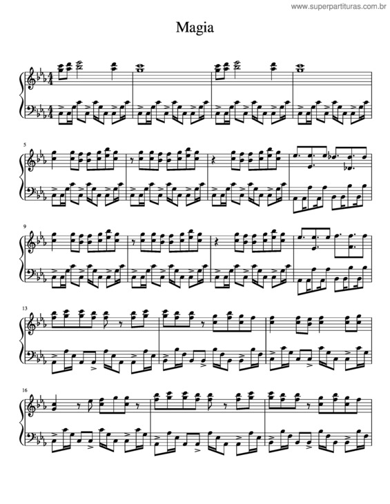 Partitura da música Magia – Madoka Magica Ed
