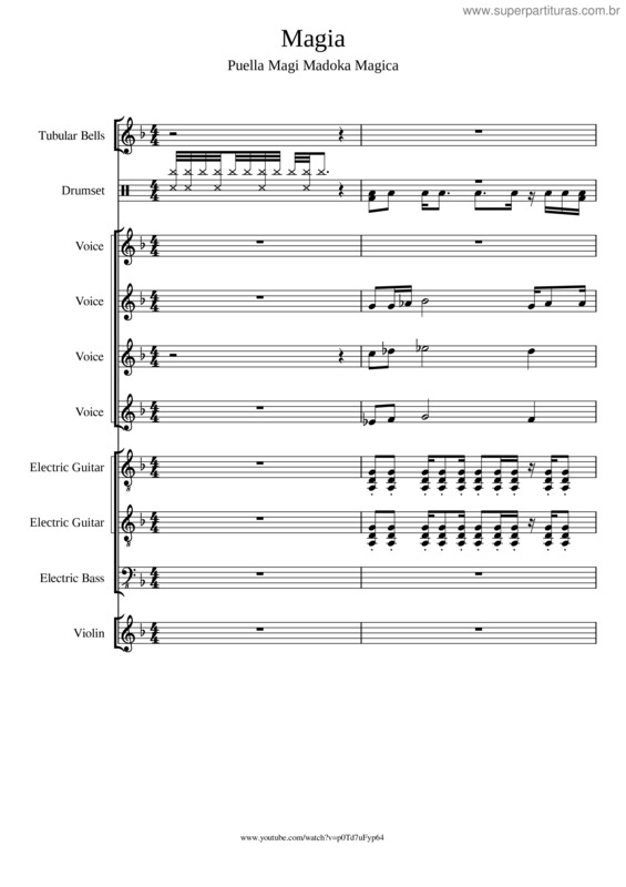 Partitura da música Magia – Yuki Kajiura