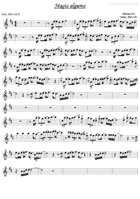 Partitura da música Magia Alguma