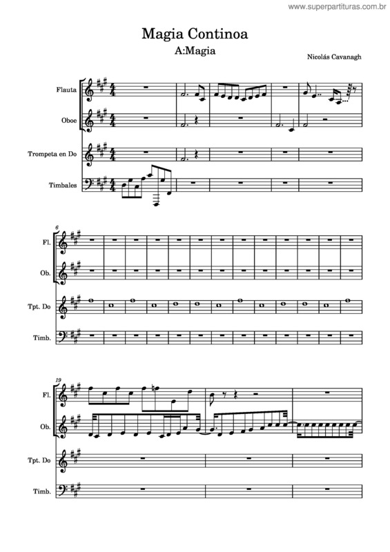 Partitura da música Magia Continôa