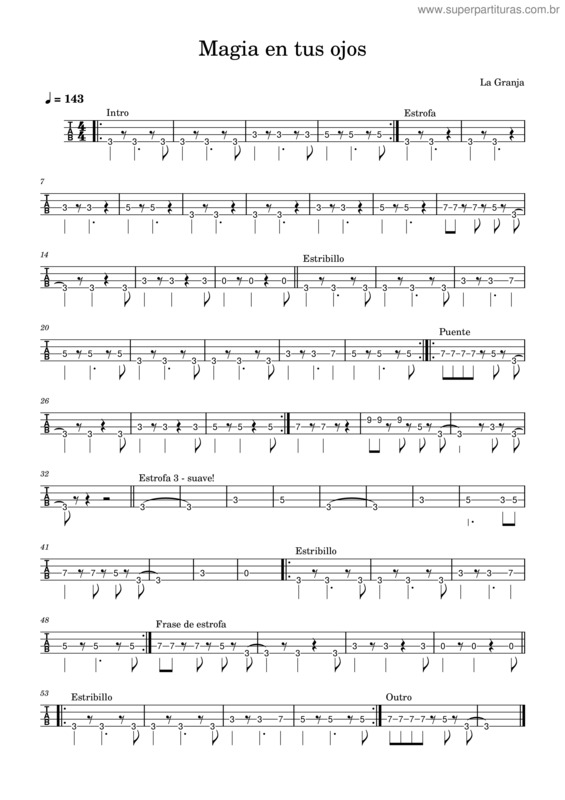 Partitura da música Magia En Tus Ojos – La Granja Magia En Tus Ojos
