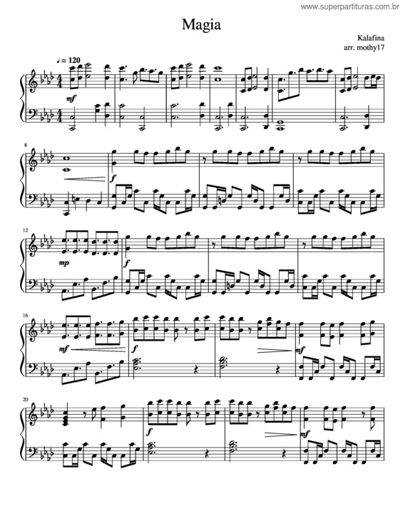 Partitura da música Magia v.4