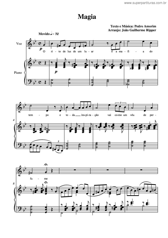 Partitura da música Magia