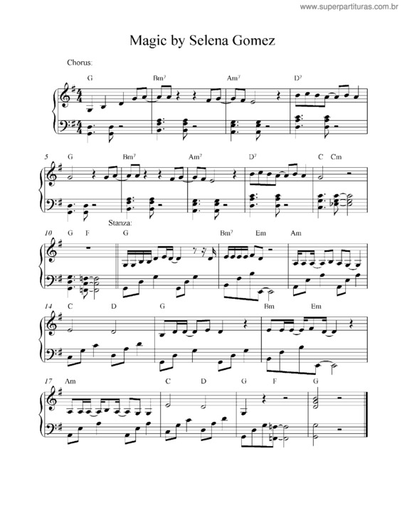 Partitura da música Magic