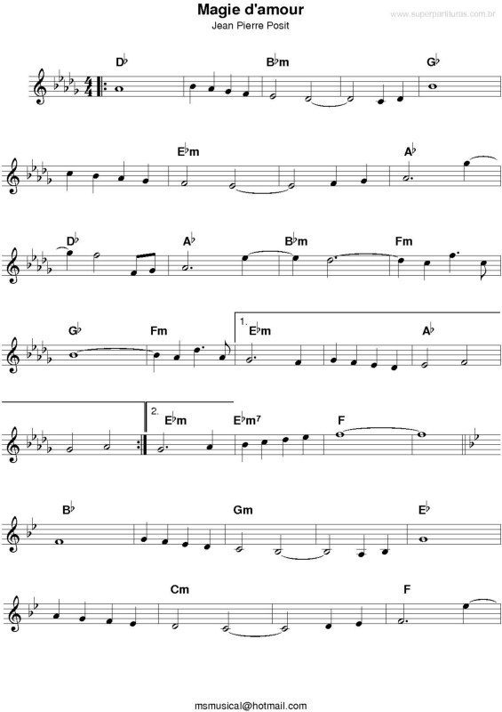 Partitura da música Magie D`amour