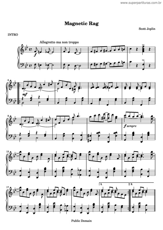 Partitura da música Magnetic Rag