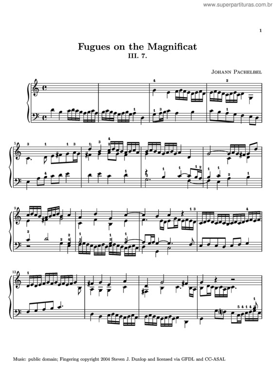 Partitura da música Magnificat Fugues III