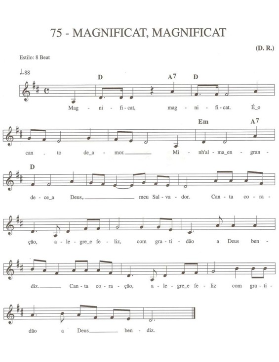 Partitura da música Magnificat Magnificat