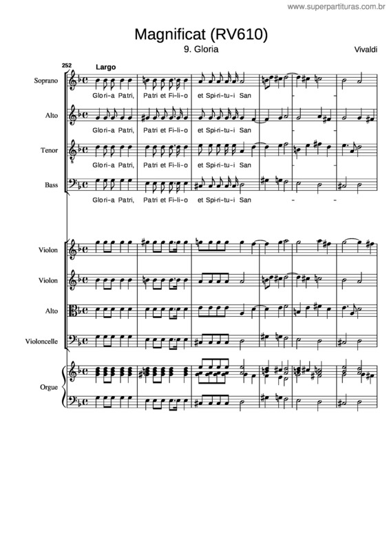 Partitura da música Magnificat v.2