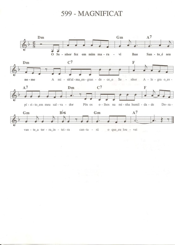 Partitura da música Magnificat