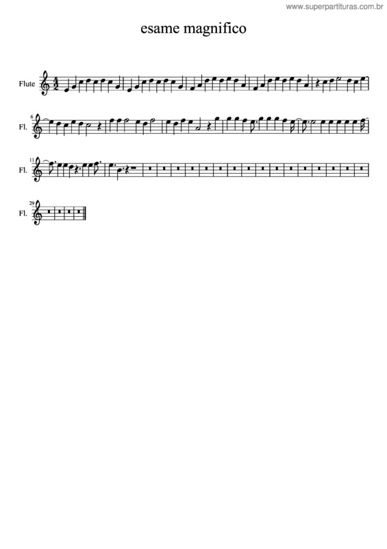 Partitura da música Magnifico Esame