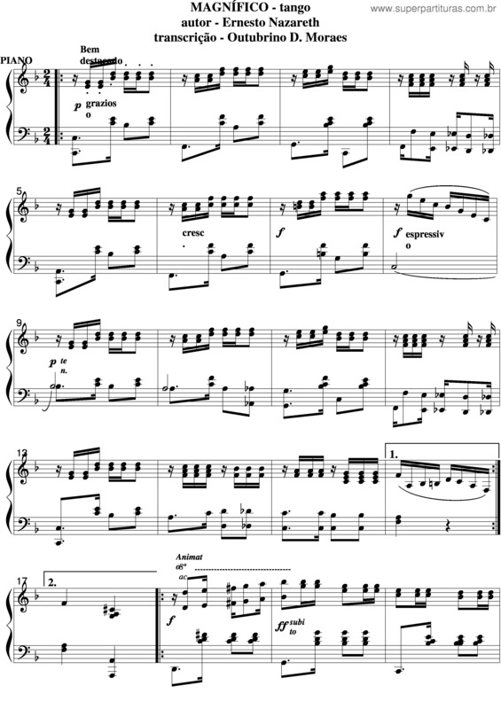 Partitura da música Magnifico