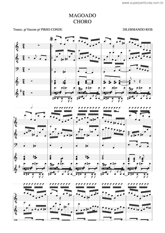 Partitura da música Magoado v.3