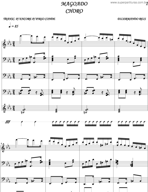 Partitura da música Magoado v.4