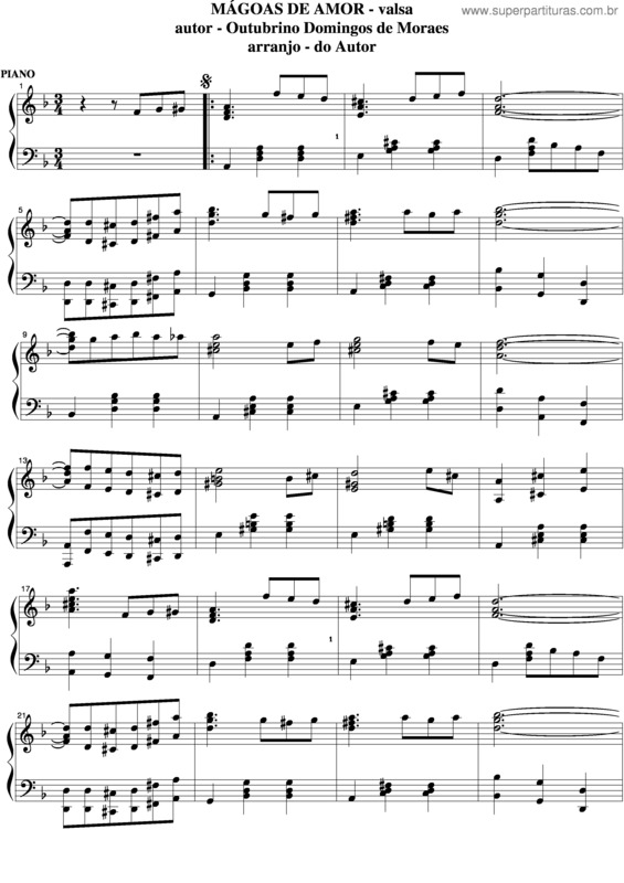 Partitura da música Mágoas De Amor v.5