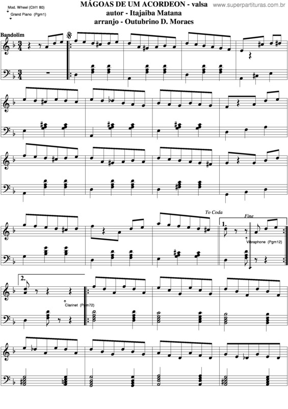 Partitura da música Mágoas De Um Acordeon v.4