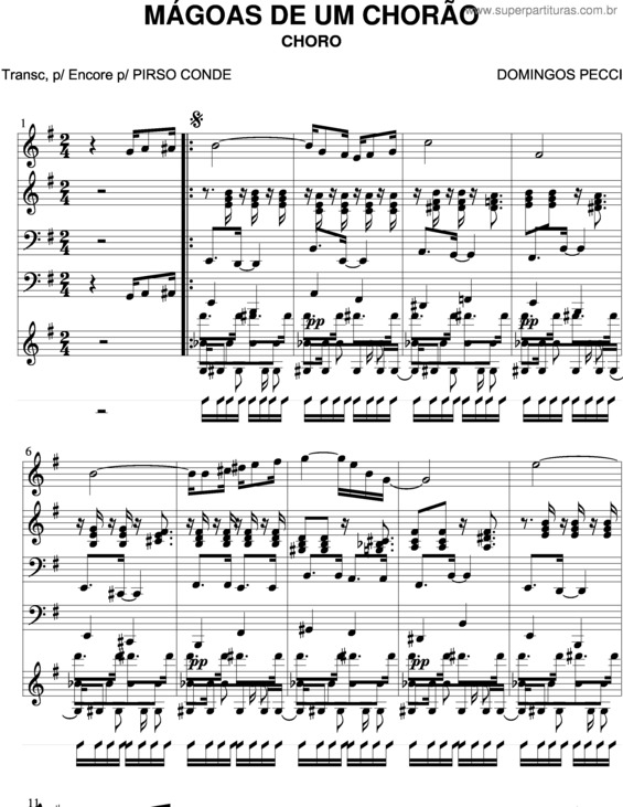 Partitura da música Magoas De Um Chorão v.3