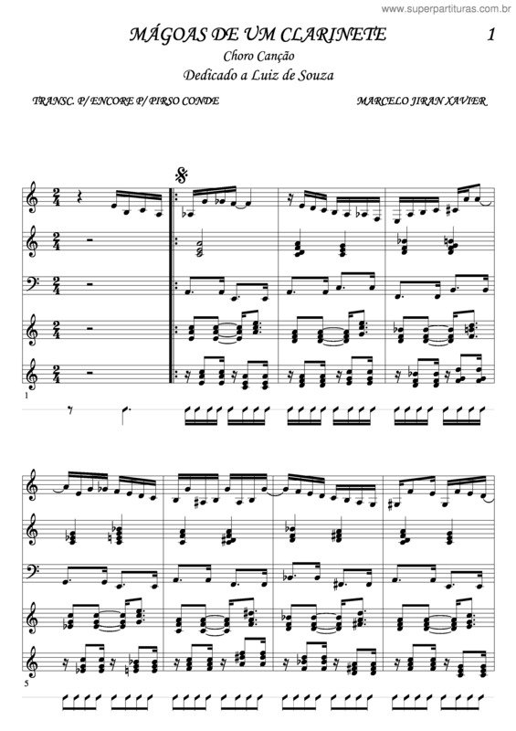 Partitura da música Mágoas De Um Clarinete v.3