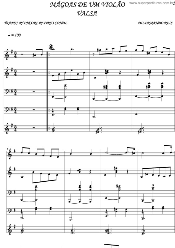 Partitura da música Magoas De Um Violão