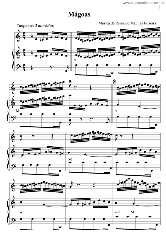 Partitura da música Mágoas v.10