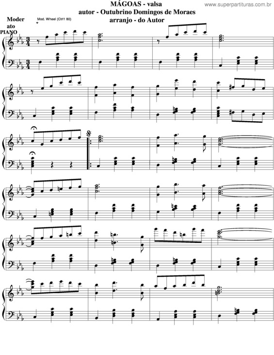 Partitura da música Mágoas v.18