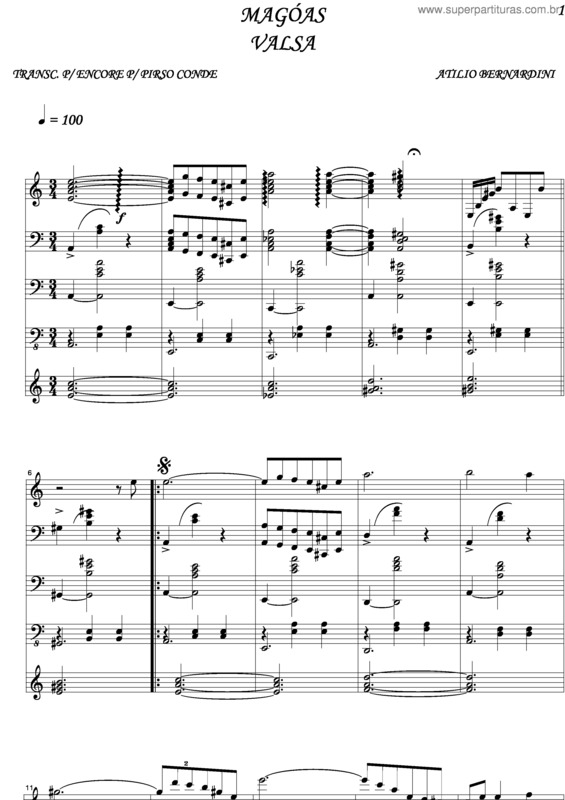 Partitura da música Magoas v.7