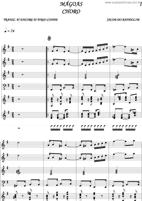 Partitura da música Mágoas v.8