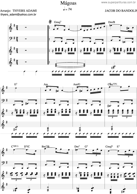 Partitura da música Máguas