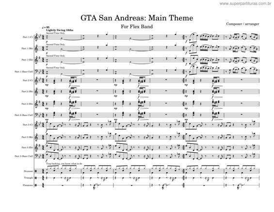 Partitura da música Main Theme From Grand Theft Auto: San Andreas – Rockstar Games For Flex Jazz Band