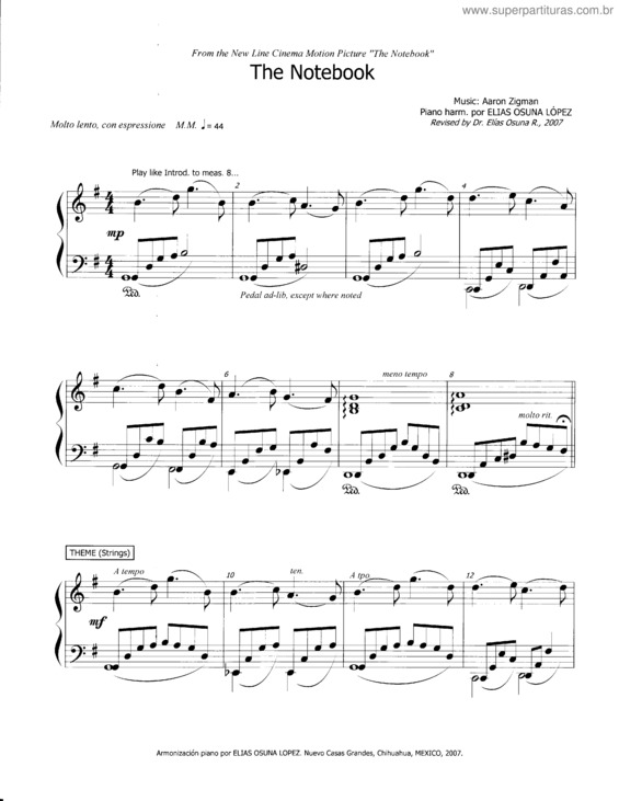 Partitura da música Main Theme v.5
