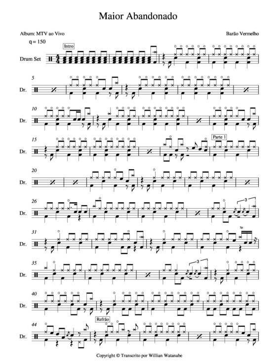 Partitura da música Maior Abandonado v.3