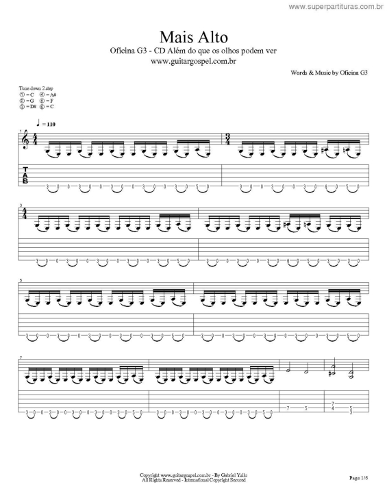 Partitura da música Mais Alto