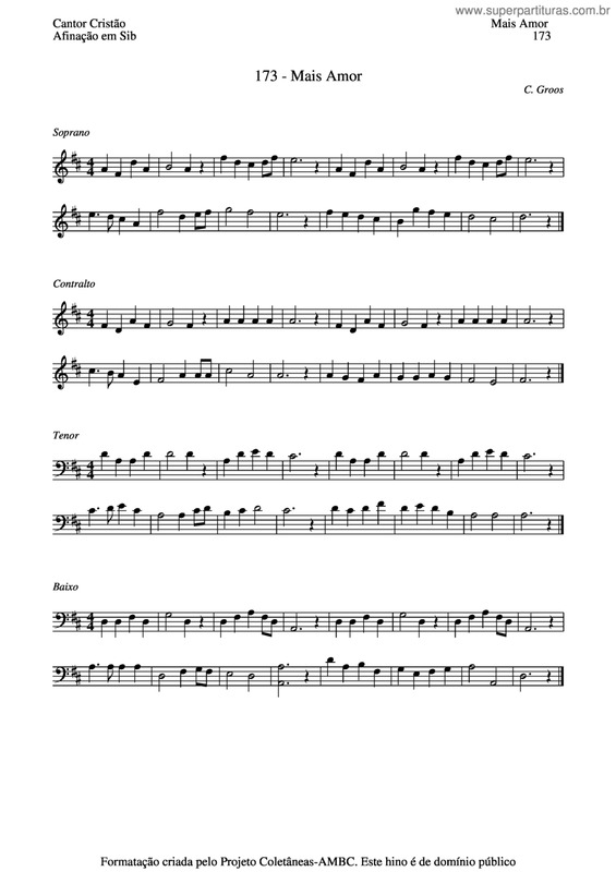 Partitura da música Mais Amor v.3