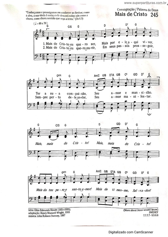 Partitura da música Mais De Cristo v.7