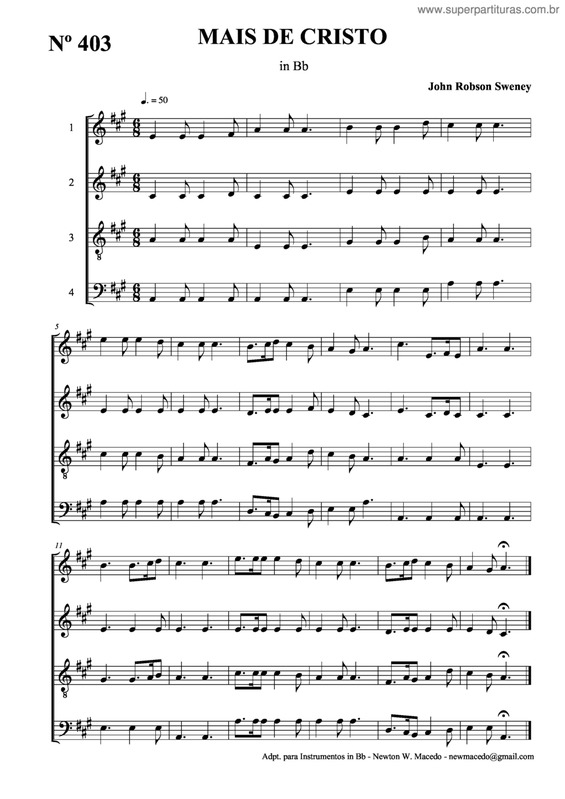 Partitura da música Mais De Cristo v.8