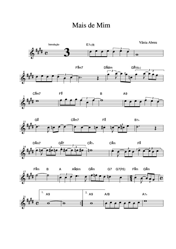 Partitura da música Mais de Mim v.3