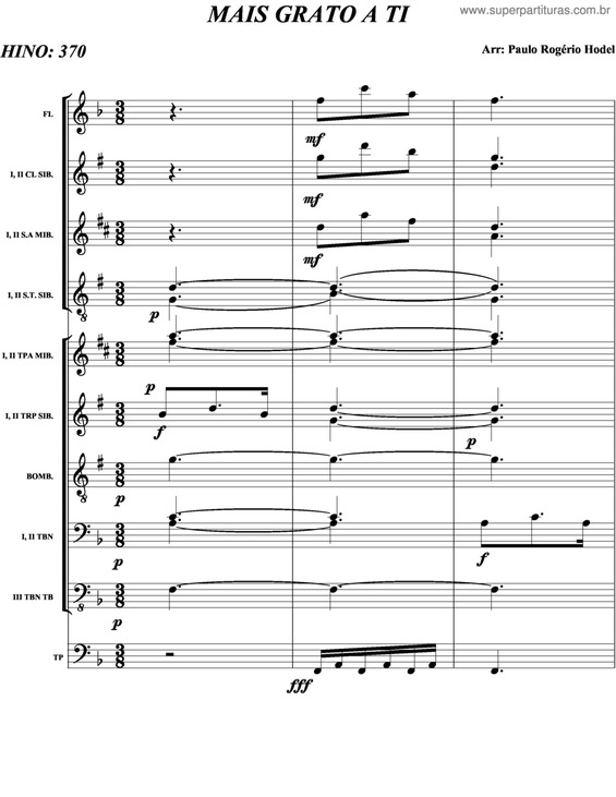 Partitura da música Mais Grato A Ti - 370 HC